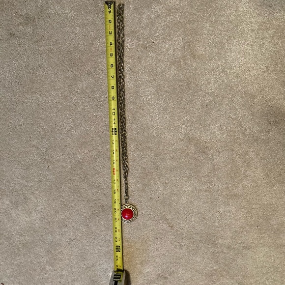 Red Stone Statement Necklace from Spain 19 inches chain - Picture 4 of 9